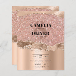 Rose Gold Moderner Glamour Hochzeitsempfang