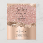 Rose Gold Moderner Glamour Hochzeitsempfang (Vorderseite)