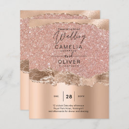 Rose Gold Moderner Glamour Hochzeitsempfang