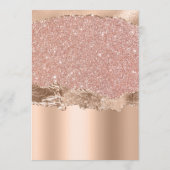 Rose Gold Moderner Glamour Hochzeitsempfang Einladung (Rückseite)