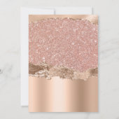 Rose Gold Moderner Glamour Hochzeitsempfang Einladung (Rückseite)