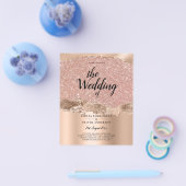 Rose Gold Moderner Glamour Hochzeitsempfang Flyer (Einzeln)