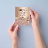 Rose Gold Moderner Glamour Hochzeitsempfang Flyer (Gruppe)