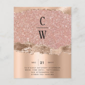 Rose Gold Moderner Glamour Hochzeitsempfang Flyer (Hinten)