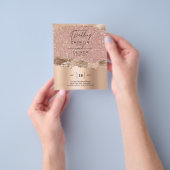 Rose Gold Moderner Glamour Hochzeitsempfang Flyer (Gruppe)