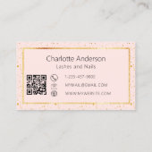 Rose gold Moderner QR-Code Visitenkarte (Rückseite)
