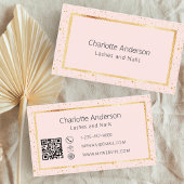 Rose gold Moderner QR-Code Visitenkarte
