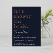 Rose Gold Modernes Brautparty Folieneinladung (Stehend vorne)