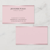 Rose Gold Modernes elegantes Template Beruflich Visitenkarte (Vorne/Hinten)
