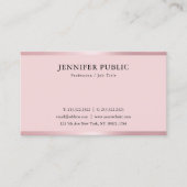 Rose Gold Modernes elegantes Template Beruflich Visitenkarte (Vorderseite)