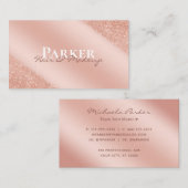 Rose Gold Modernes Glam Unterschrift Haarmaske Visitenkarte (Vorne/Hinten)