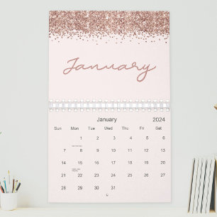 Rose Gold Modernes Minimalistisch 2025 Kalender