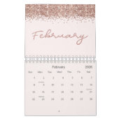 Rose Gold Modernes Minimalistisch 2026 Kalender (Feb 2026)