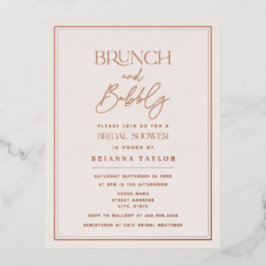 Rose Gold Modernes Minimalistisches Brautparty Folie Einladungspostkarte