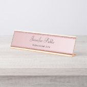 Rose Gold Modernes Template Beruflich Elegant Schreibtischnamensplakette (Vorderseite )