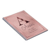 Rose Gold Monogram Academy Jahresschule Notizblock (Rechte Seite)
