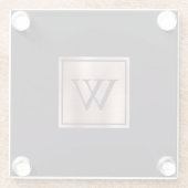 Rose Gold Monogram Blackcurrant Lila Glasuntersetzer (Rückseite)