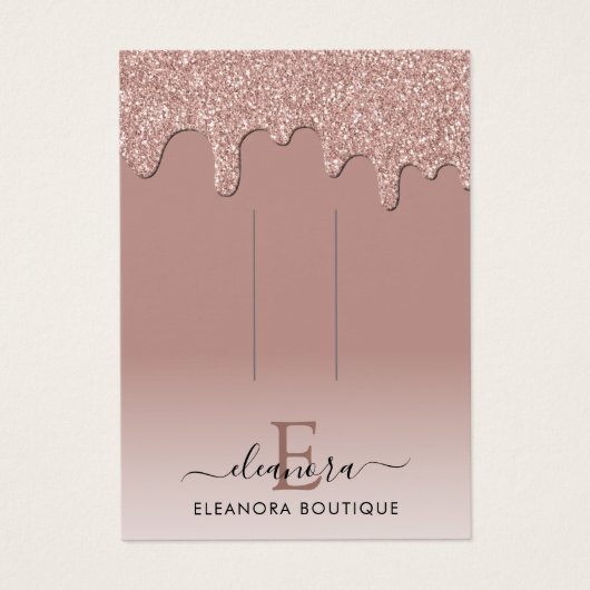 Rose Gold Monogram Branding Hair Clip Display (Vorderseite)