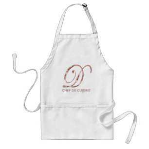 Rose Gold Monogram D Koch de Cuisine oder Ihr Text Schürze