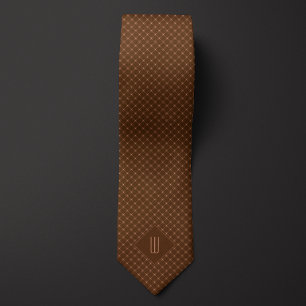 Rose Gold Monogram Diamond Pattern Neck Tie Krawatte