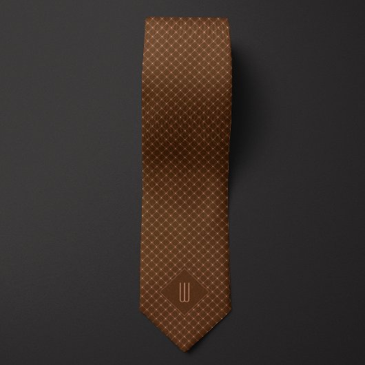 Rose Gold Monogram Diamond Pattern Neck Tie Krawatte