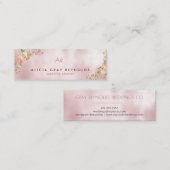 Rose Gold Monogram Elegant Floral Wedding Planner Mini Visitenkarte (Vorne/Hinten)