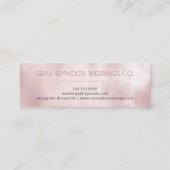 Rose Gold Monogram Elegant Floral Wedding Planner Mini Visitenkarte (Rückseite)