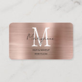 Rose Gold Monogram Elegant Moderne Visitenkarte (Vorderseite)
