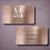 Rose Gold Monogram Elegant Moderne Visitenkarte