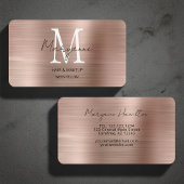 Rose Gold Monogram Elegant Moderne Visitenkarte