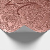 Rose Gold Monogram Elegant Stilvolles Blumenmuster Geschenkpapier (Ecke)