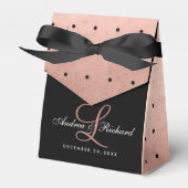 Rose Gold Monogram Elegant Wedding Favor Box Geschenkschachtel (Vorderseite)