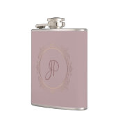 Rose Gold Monogram Elegante benutzerdefinierte Vor Flachmann (Links)