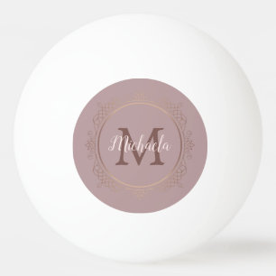 Rose Gold Monogram Elegante Moderne Vorlage Tischtennisball