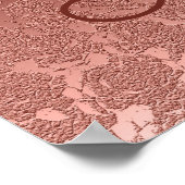 Rose Gold Monogram Elegantes Muster Poster (Ecke)