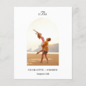 Rose Gold monogram Foto Hochzeitseinladung (Rückseite)
