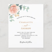 Rose Gold monogram Foto Hochzeitseinladung (Vorderseite)