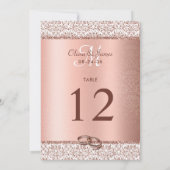 Rose Gold Monogram Große Hochzeitsskala Tischnumme (Rückseite)