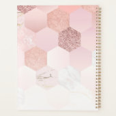 Rose Gold Monogram Haar Terminbuch Planer (Rückseite)