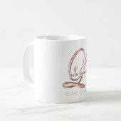 Rose Gold Monogram Letter L Individuelle Name und Kaffeetasse (Vorderseite Links)