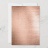 Rose Gold Monogram Linen Luxury Wedding Einladung (Rückseite)