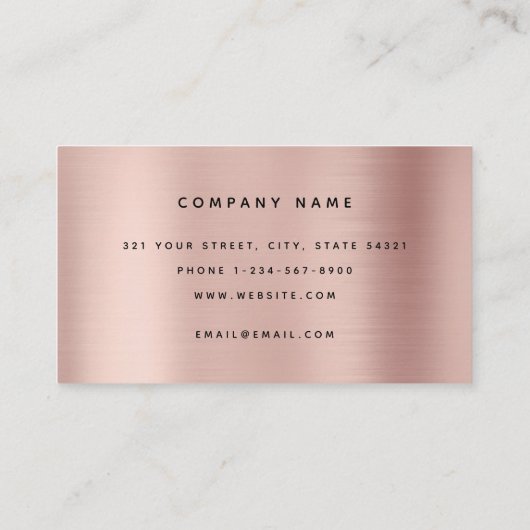 Rose Gold Monogram Modern Minimalistisch Visitenkarte (Rückseite)