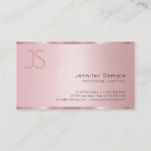 Rose Gold Monogram Moderne Typografie Luxus Visitenkarte (Rückseite)