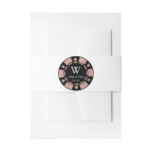 Rose Gold Monogram Poker Chip Casino Hochzeit Einladungsbanderole (Vorderseite Beispiel)