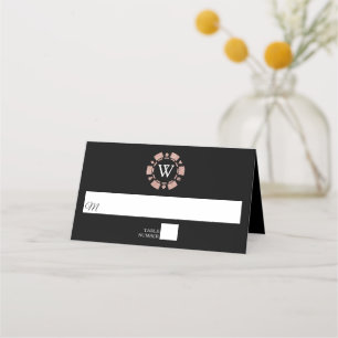 Rose Gold Monogram Poker Chip Casino Hochzeit Platzkarte