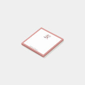 Rose Gold Monogram Post-it Klebezettel (angewinkelt)