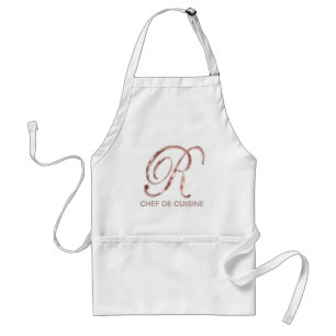 Rose Gold Monogram R Koch de Cuisine oder Ihr Text Schürze