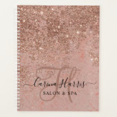 Rose Gold Monogram Salon Terminbuch Planer (Vorderseite)