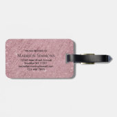 Rose Gold Monogram Script Glitzer Sparkle Tinsel Gepäckanhänger (Rückseite horizontal)