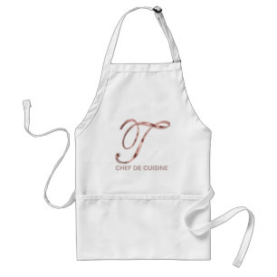 Rose Gold Monogram T Koch de Cuisine oder Ihr Text Schürze